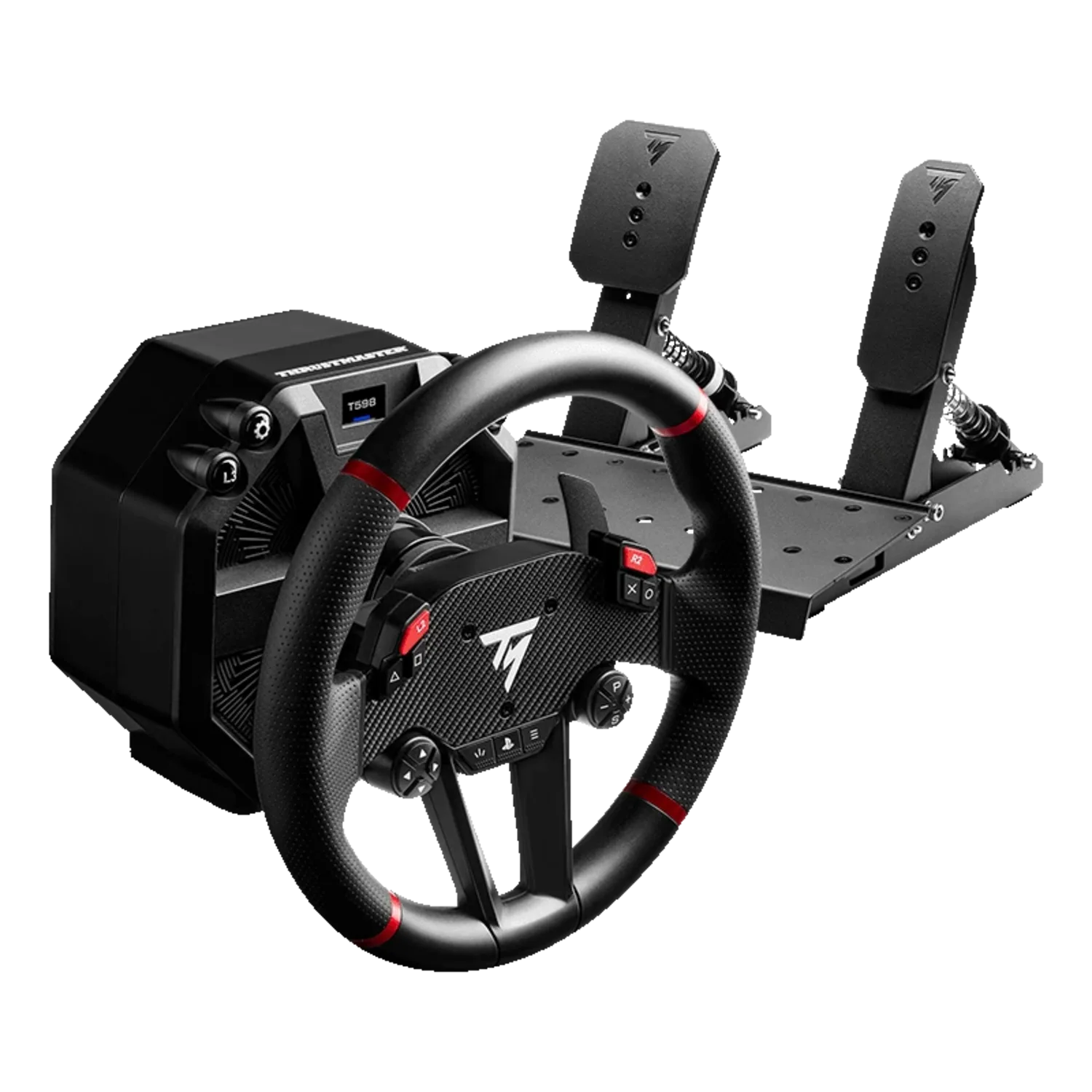 Thrustmaster T598 direct-drive wheel base with the detachable GT-style rim attached